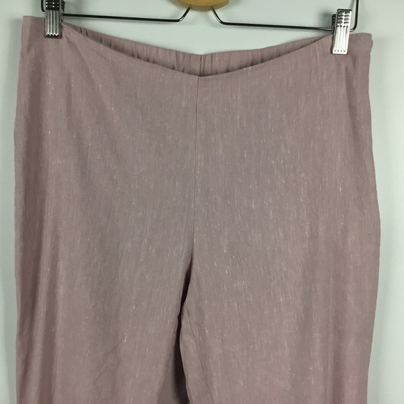 J.Jill Linen Stretch Button Hem Ankle Pants Rosebud Pink - Picture 3 of 12